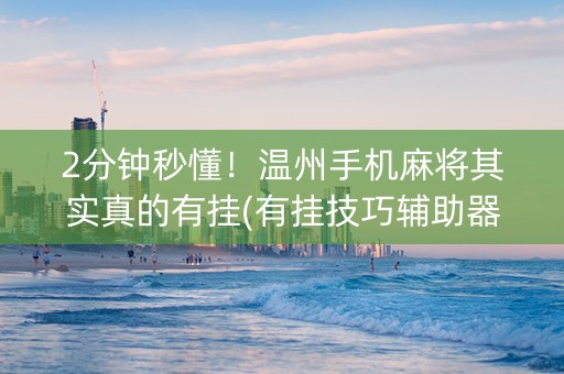 2分钟秒懂！温州手机麻将其实真的有挂(有挂技巧辅助器)