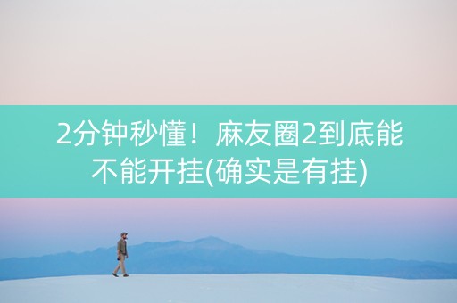 2分钟秒懂！麻友圈2到底能不能开挂(确实是有挂)