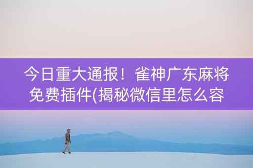 今日重大通报！雀神广东麻将免费插件(揭秘微信里怎么容易赢)