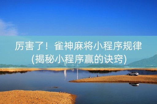 厉害了！雀神麻将小程序规律(揭秘小程序赢的诀窍)