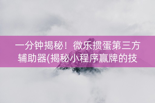 一分钟揭秘！微乐掼蛋第三方辅助器(揭秘小程序赢牌的技巧)