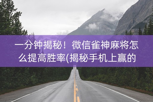 一分钟揭秘！微信雀神麻将怎么提高胜率(揭秘手机上赢的诀窍)