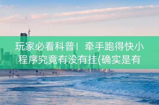 玩家必看科普！牵手跑得快小程序究竟有没有挂(确实是有挂的)