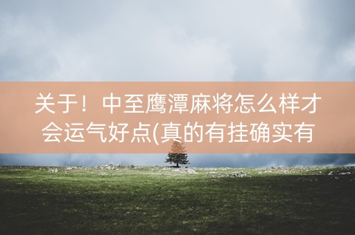 关于！中至鹰潭麻将怎么样才会运气好点(真的有挂确实有挂)