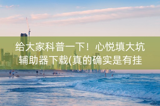 给大家科普一下！心悦填大坑辅助器下载(真的确实是有挂)