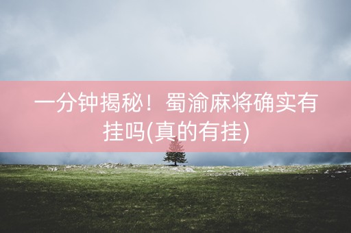 一分钟揭秘！蜀渝麻将确实有挂吗(真的有挂)