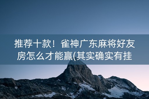 推荐十款！雀神广东麻将好友房怎么才能赢(其实确实有挂)