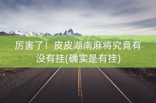 厉害了！皮皮湖南麻将究竟有没有挂(确实是有挂)