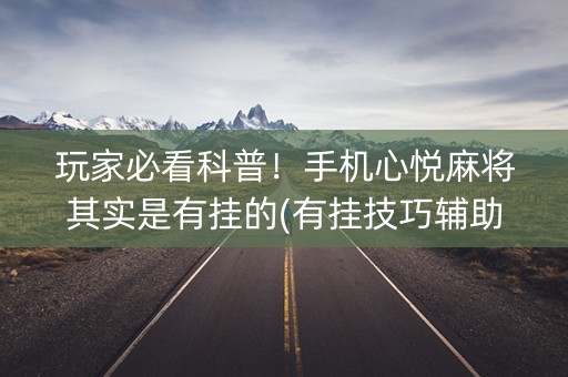 玩家必看科普！手机心悦麻将其实是有挂的(有挂技巧辅助器)