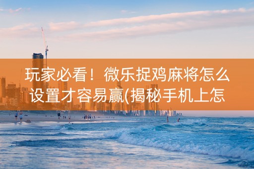 玩家必看！微乐捉鸡麻将怎么设置才容易赢(揭秘手机上怎么容易赢)
