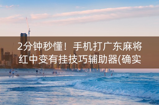 2分钟秒懂！手机打广东麻将红中变有挂技巧辅助器(确实有挂吗)