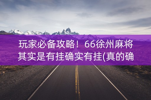 玩家必备攻略！66徐州麻将其实是有挂确实有挂(真的确实是有挂)
