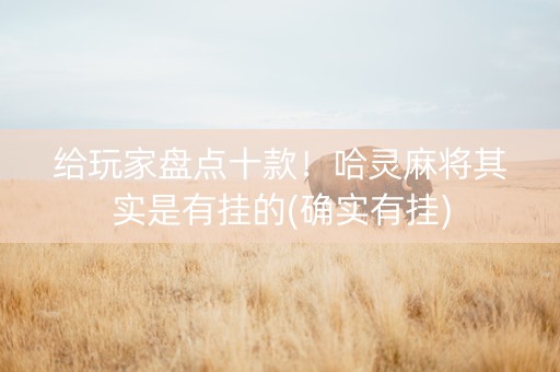 给玩家盘点十款！哈灵麻将其实是有挂的(确实有挂)