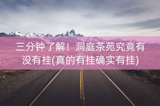 三分钟了解！洞庭茶苑究竟有没有挂(真的有挂确实有挂)