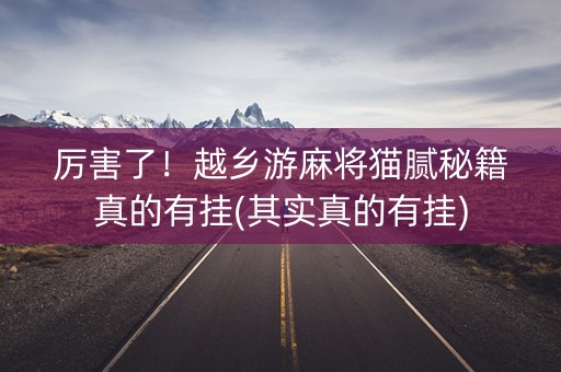 厉害了！越乡游麻将猫腻秘籍真的有挂(其实真的有挂)