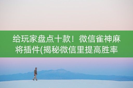 给玩家盘点十款！微信雀神麻将插件(揭秘微信里提高胜率)