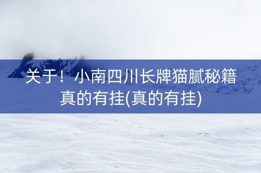 关于！小南四川长牌猫腻秘籍真的有挂(真的有挂)