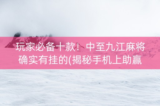 玩家必备十款！中至九江麻将确实有挂的(揭秘手机上助赢神器)