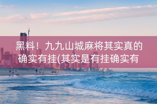 黑料！九九山城麻将其实真的确实有挂(其实是有挂确实有挂)