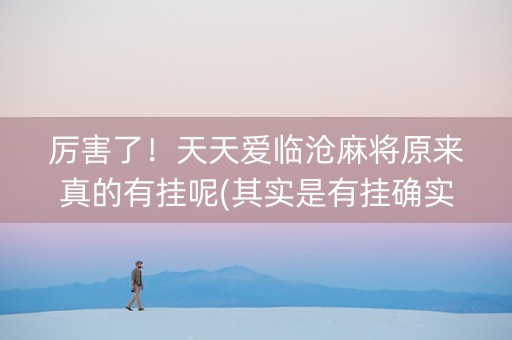 厉害了！天天爱临沧麻将原来真的有挂呢(其实是有挂确实有挂)