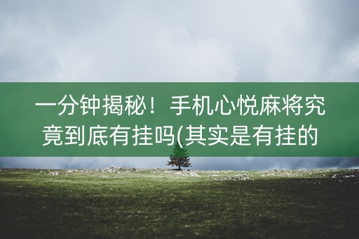 一分钟揭秘！手机心悦麻将究竟到底有挂吗(其实是有挂的)