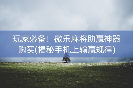 玩家必备！微乐麻将助赢神器购买(揭秘手机上输赢规律)