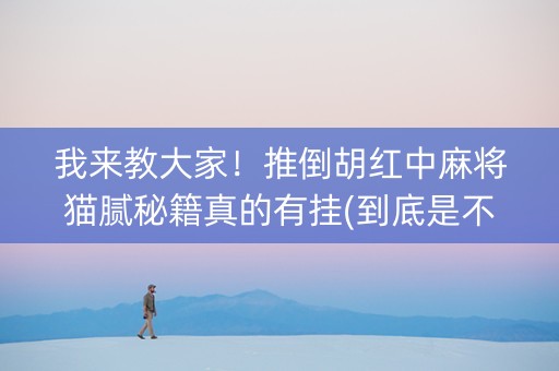 我来教大家！推倒胡红中麻将猫腻秘籍真的有挂(到底是不是有挂)