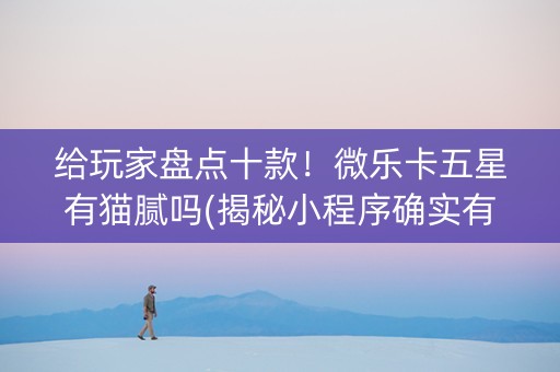 给玩家盘点十款！微乐卡五星有猫腻吗(揭秘小程序确实有猫腻)