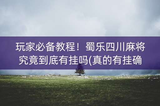 玩家必备教程！蜀乐四川麻将究竟到底有挂吗(真的有挂确实有挂)