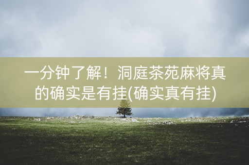 一分钟了解！洞庭茶苑麻将真的确实是有挂(确实真有挂)