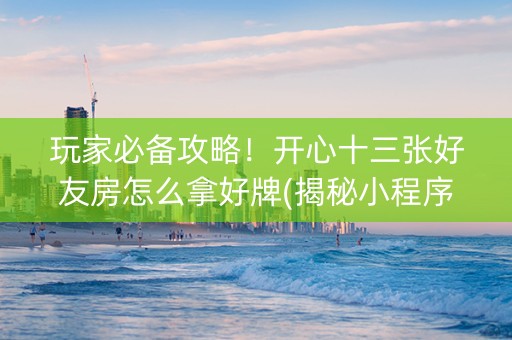 玩家必备攻略！开心十三张好友房怎么拿好牌(揭秘小程序输赢技巧)
