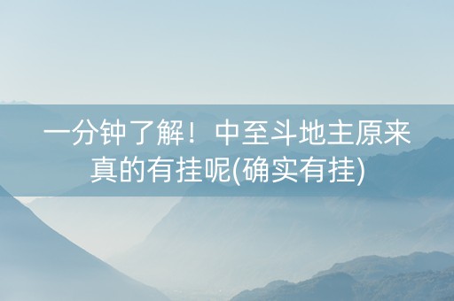 一分钟了解！中至斗地主原来真的有挂呢(确实有挂)