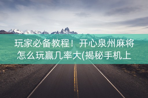 玩家必备教程！开心泉州麻将怎么玩赢几率大(揭秘手机上助手软件)