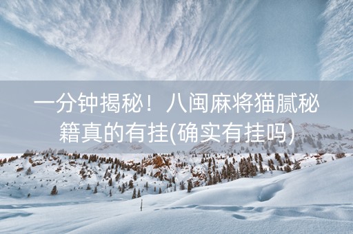 一分钟揭秘！八闽麻将猫腻秘籍真的有挂(确实有挂吗)