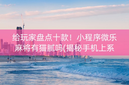 给玩家盘点十款！小程序微乐麻将有猫腻吗(揭秘手机上系统发好牌)