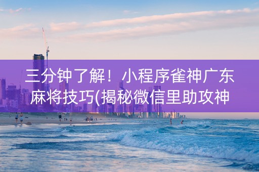 三分钟了解！小程序雀神广东麻将技巧(揭秘微信里助攻神器)