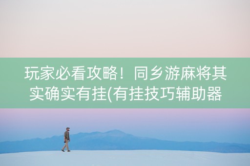 玩家必看攻略！同乡游麻将其实确实有挂(有挂技巧辅助器)