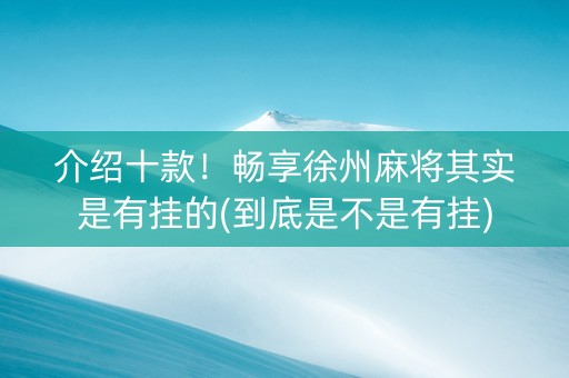 介绍十款！畅享徐州麻将其实是有挂的(到底是不是有挂)