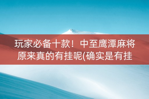 玩家必备十款！中至鹰潭麻将原来真的有挂呢(确实是有挂)