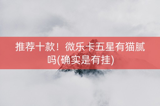 推荐十款！微乐卡五星有猫腻吗(确实是有挂)