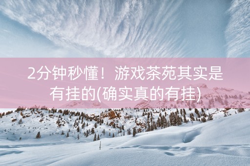 2分钟秒懂！游戏茶苑其实是有挂的(确实真的有挂)