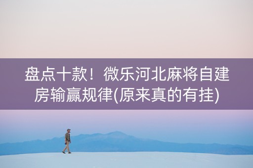 盘点十款！微乐河北麻将自建房输赢规律(原来真的有挂)