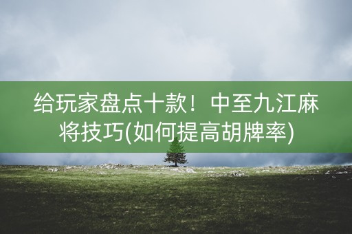 给玩家盘点十款！中至九江麻将技巧(如何提高胡牌率)