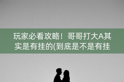 玩家必看攻略！哥哥打大A其实是有挂的(到底是不是有挂)