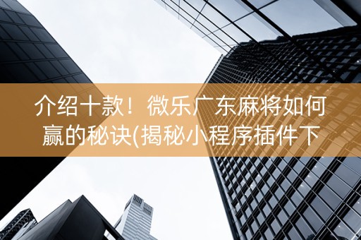 介绍十款！微乐广东麻将如何赢的秘诀(揭秘小程序插件下载)
