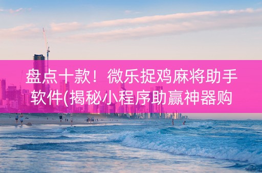 盘点十款！微乐捉鸡麻将助手软件(揭秘小程序助赢神器购买)
