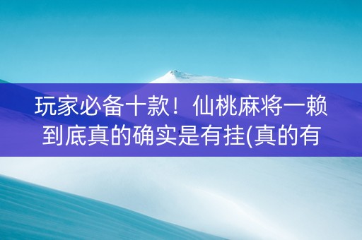 玩家必备十款！仙桃麻将一赖到底真的确实是有挂(真的有挂)