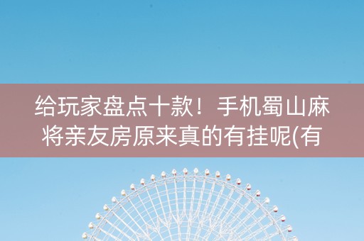 给玩家盘点十款！手机蜀山麻将亲友房原来真的有挂呢(有挂技巧辅助器)