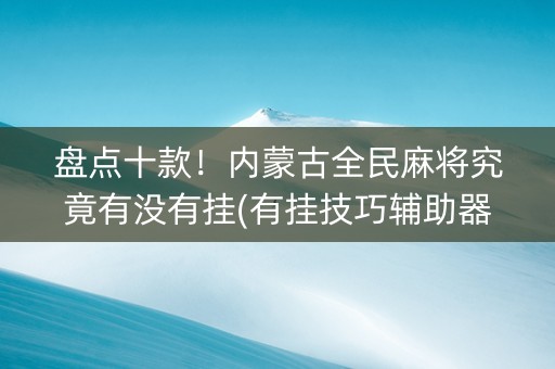 盘点十款！内蒙古全民麻将究竟有没有挂(有挂技巧辅助器)