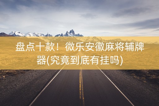 盘点十款！微乐安徽麻将辅牌器(究竟到底有挂吗)